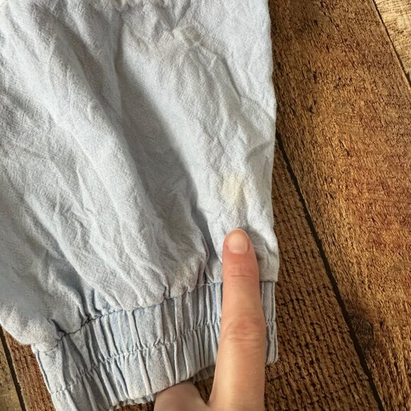 Vintage Lavon Light Blue Windbreaker Jacket With White Stripes Drawstring Adjust - Picture 6 of 11